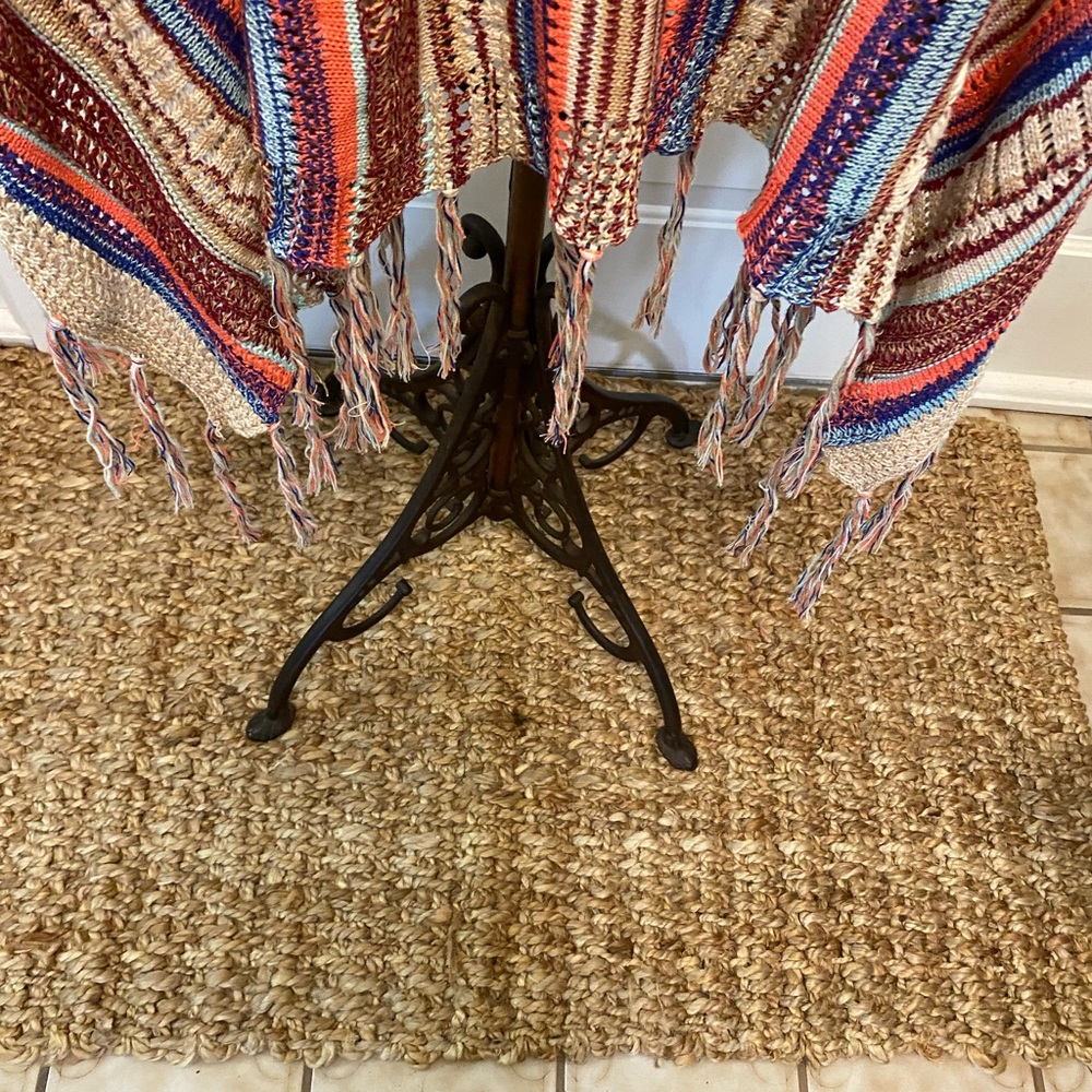 Boho Colorful Stripe Open Knit Open Front Cardiga… - image 8